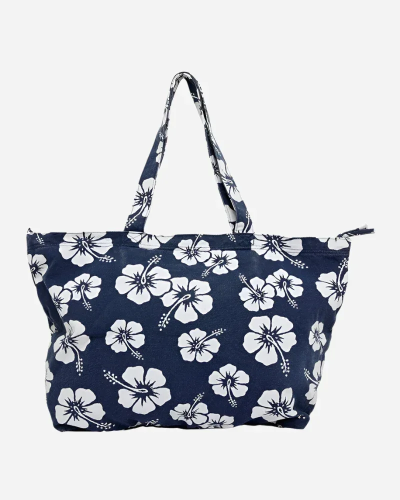 Classic Beach Bag - Hibiscus Navy - Image 3