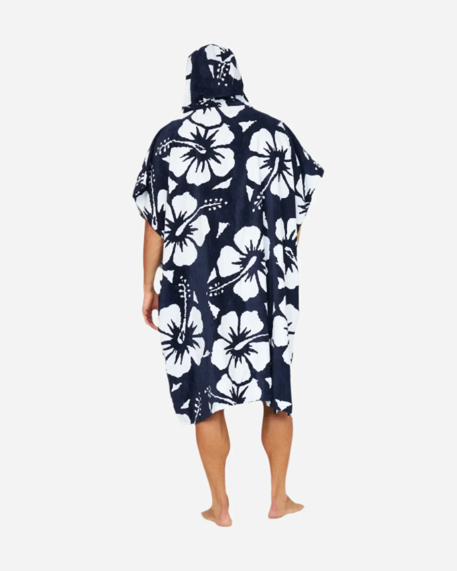 Adult Hooded Towel - Hibiscus Navy - Image 2