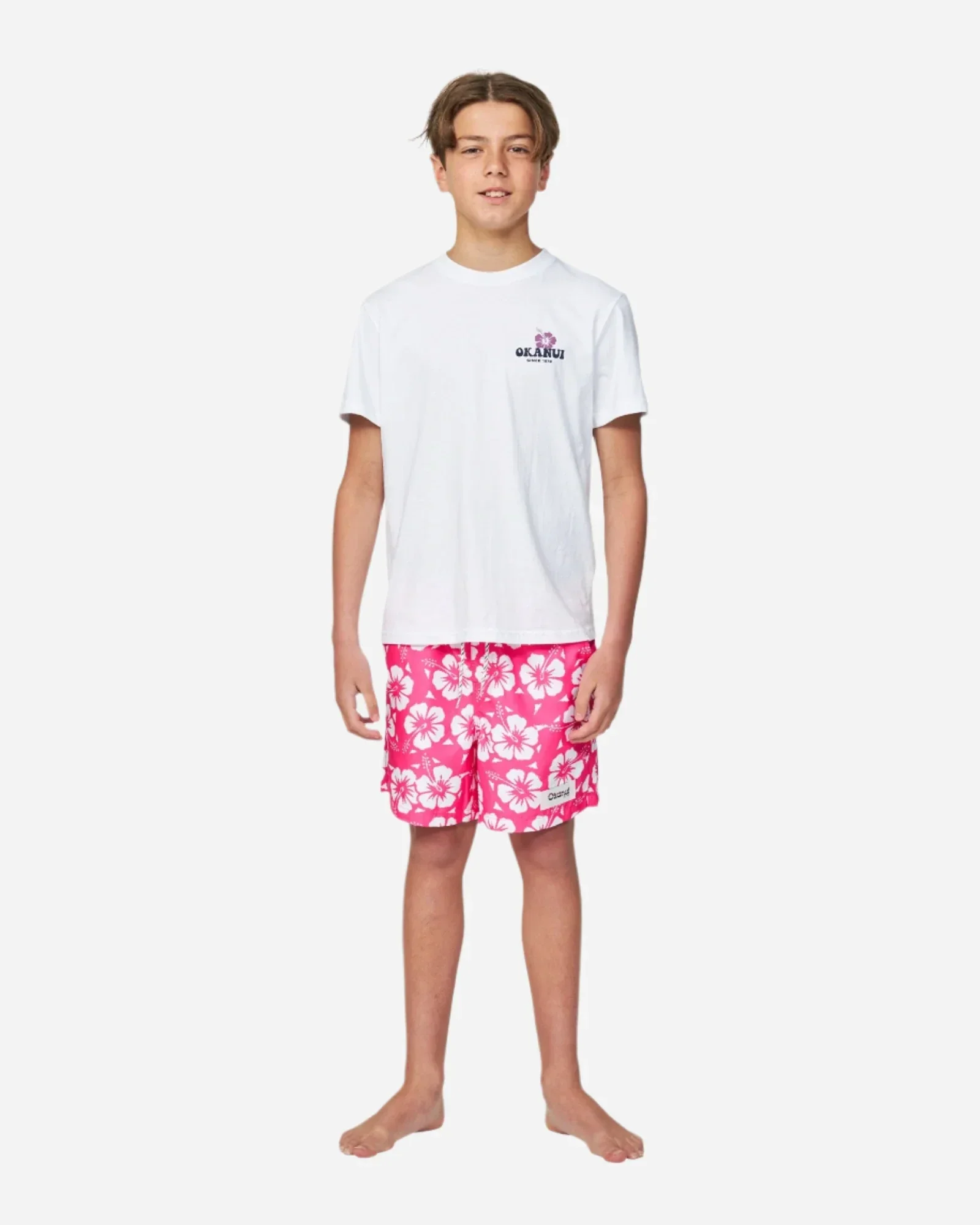 Boys Classic Swim Short - Hibiscus Hot Pink - Image 3