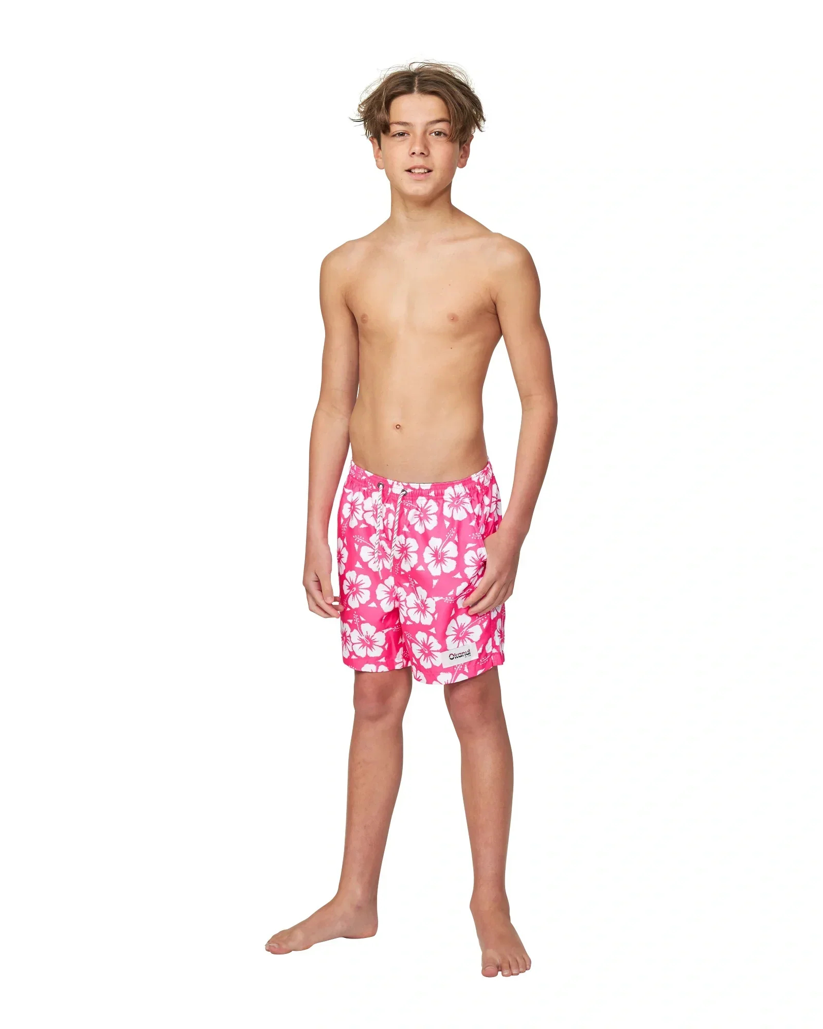 Boys Classic Swim Short - Hibiscus Hot Pink - Image 6