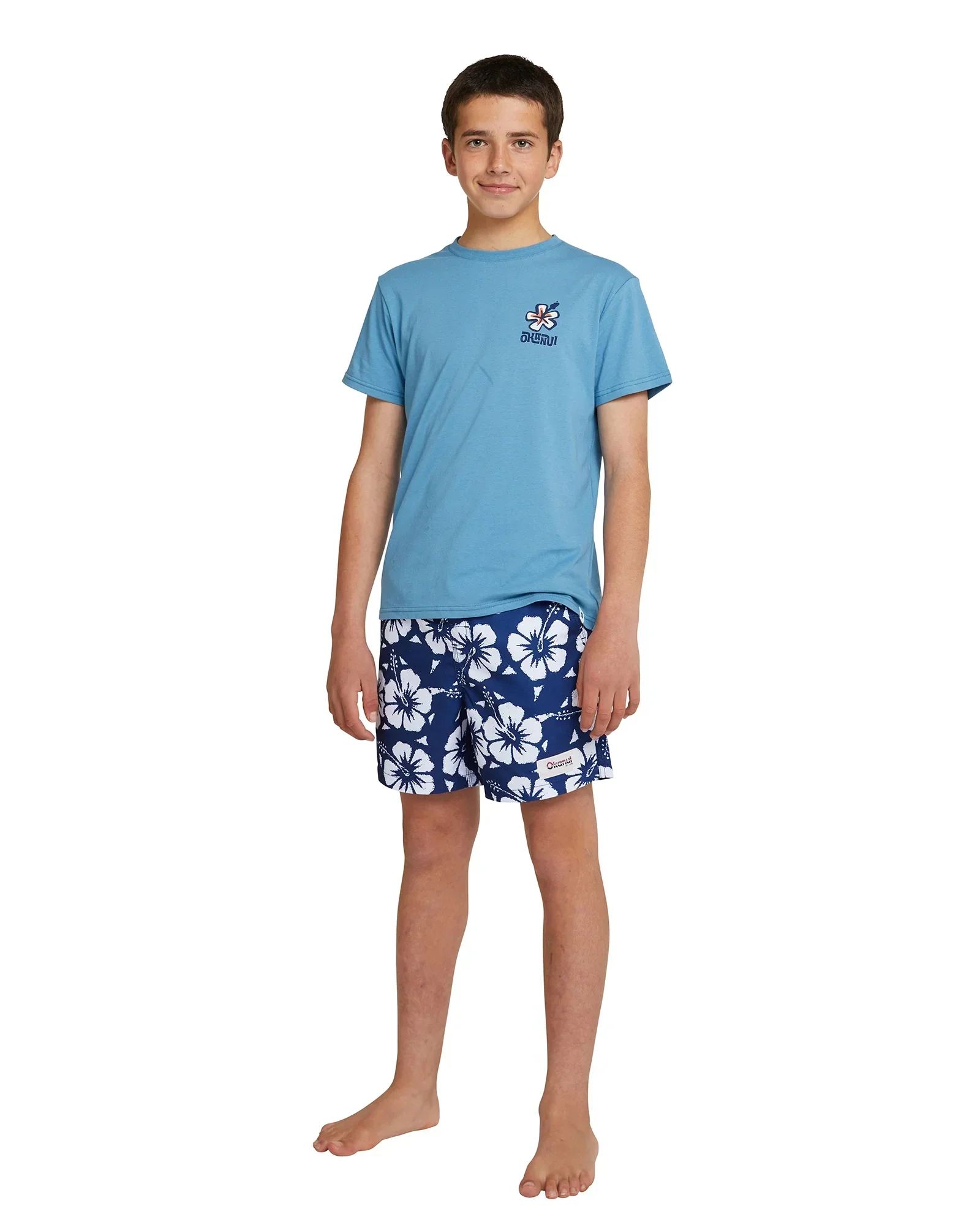 Boys Classic Swim Short - Hibiscus Navy - Image 3