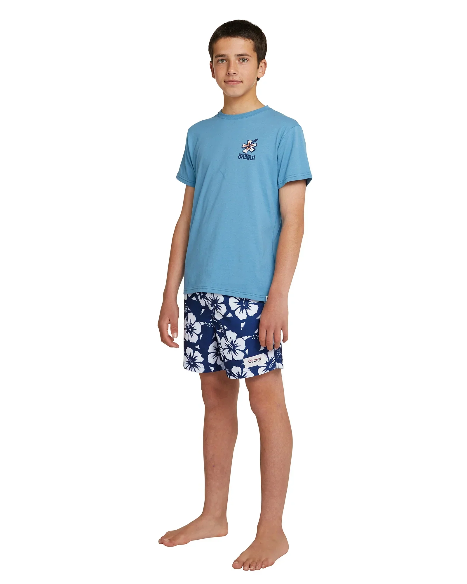 Boys Classic Swim Short - Hibiscus Navy - Image 5