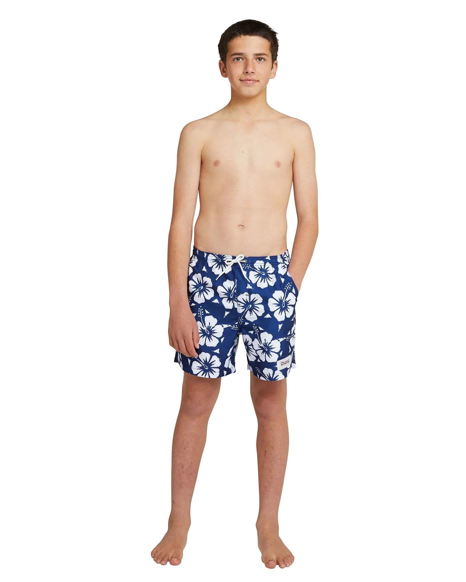 Boys Classic Swim Short - Hibiscus Navy - Image 6