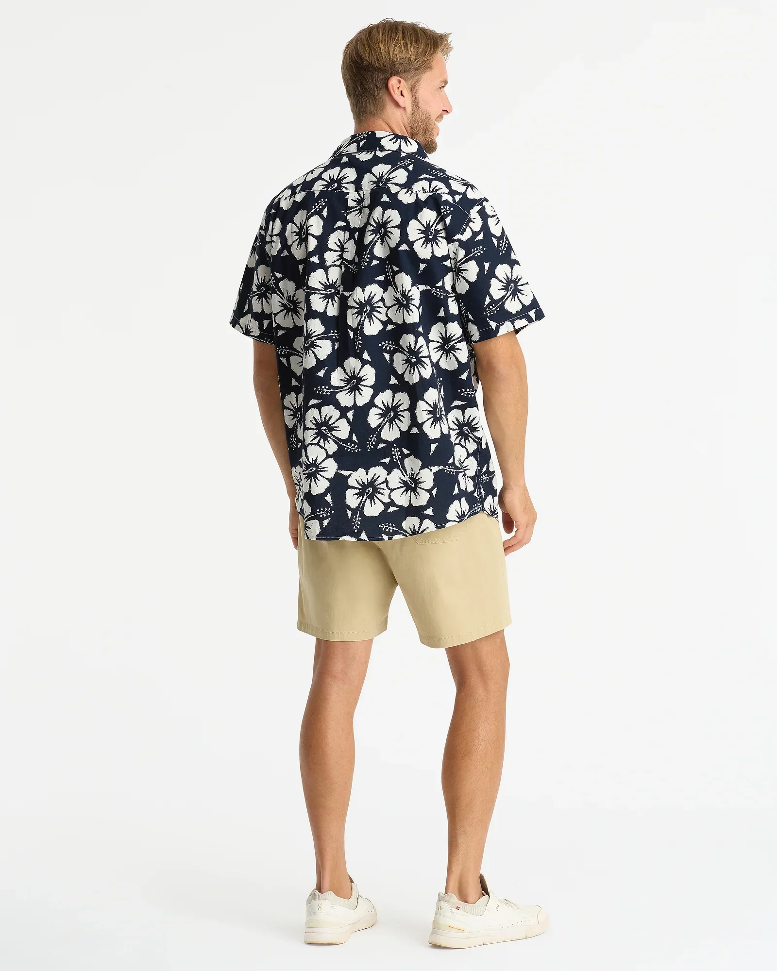 Mens Classic Shirt - Hibiscus Navy - Image 4