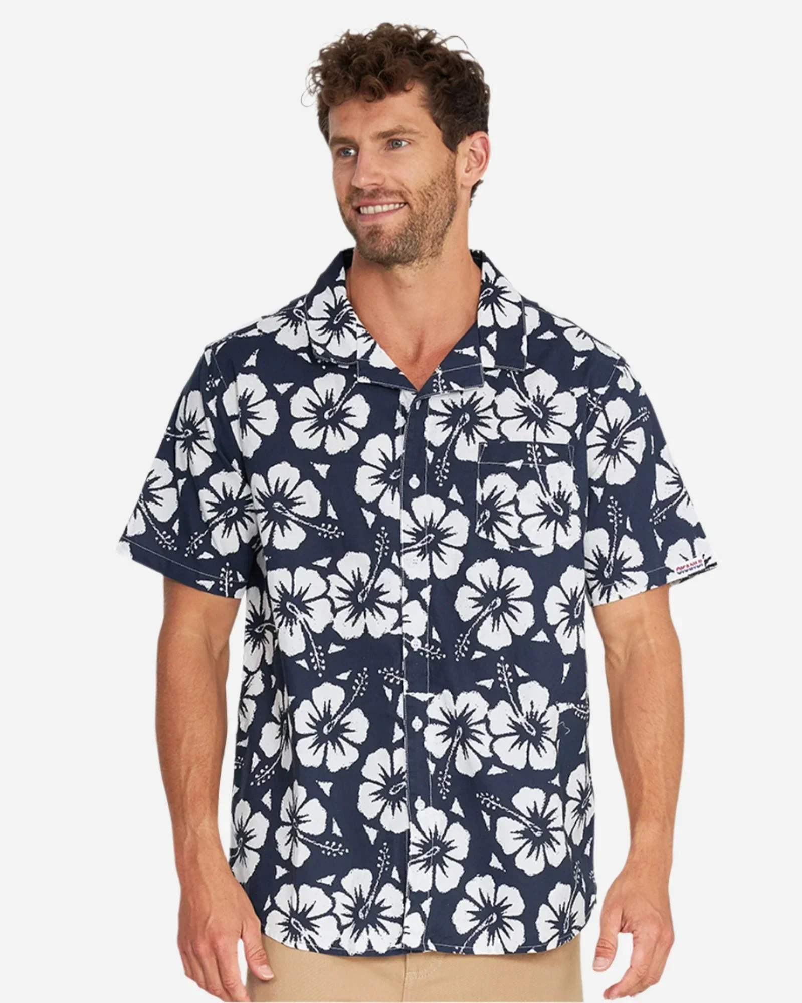 Mens Classic Shirt - Hibiscus Navy - Image 6