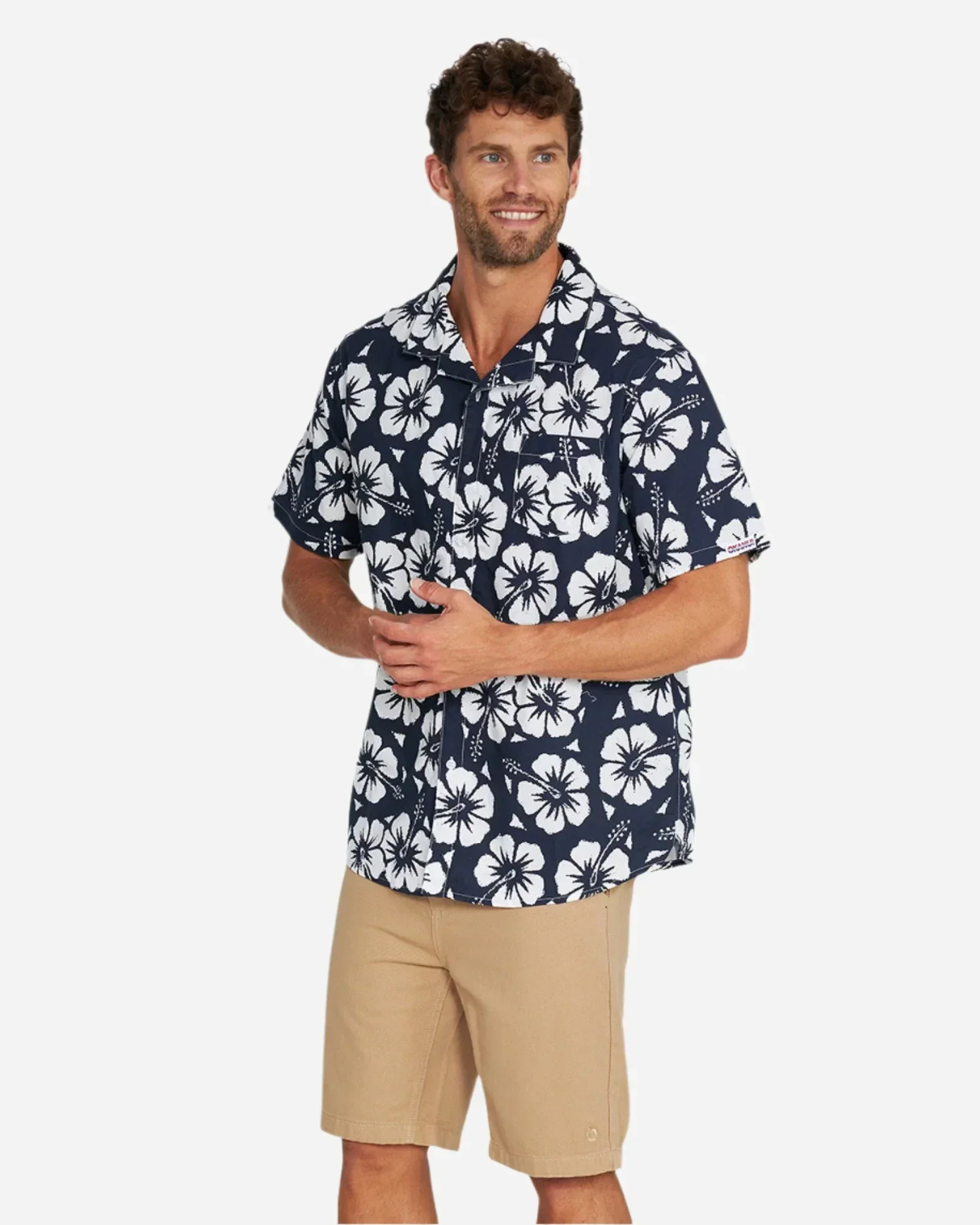 Mens Classic Shirt - Hibiscus Navy - Image 7