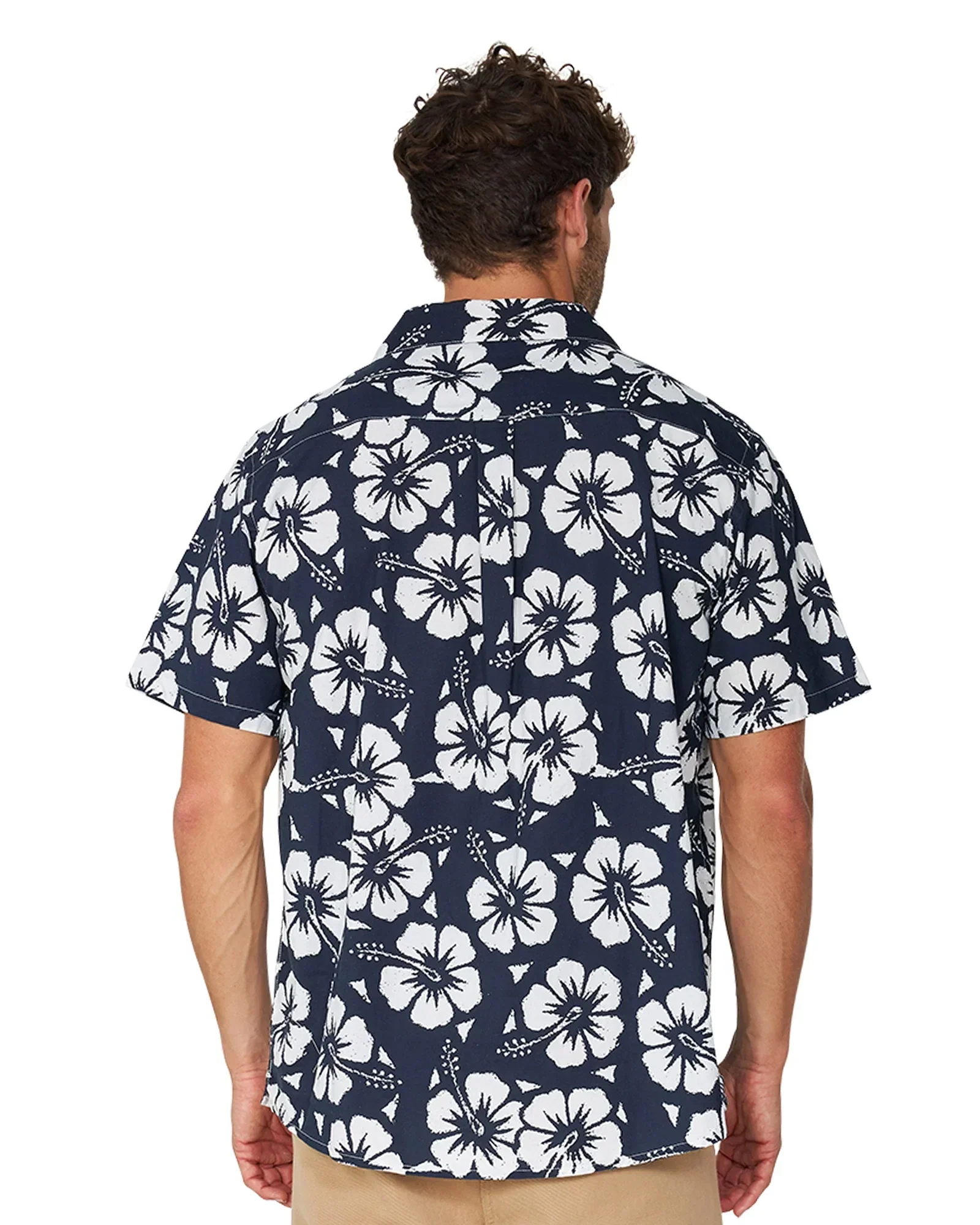 Mens Classic Shirt - Hibiscus Navy - Image 9