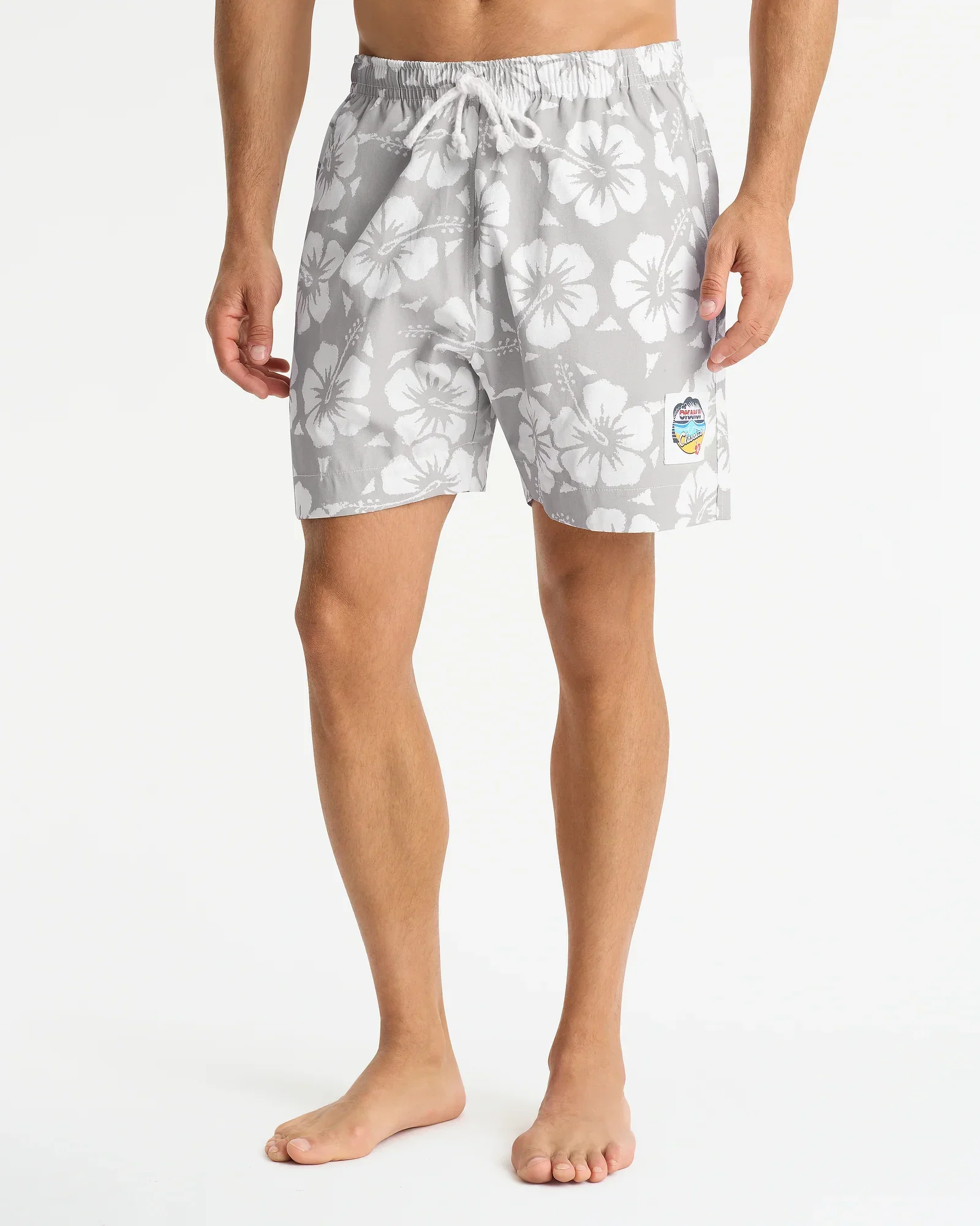 Mens Classic Short Short - Hibiscus Cool Grey - Image 6