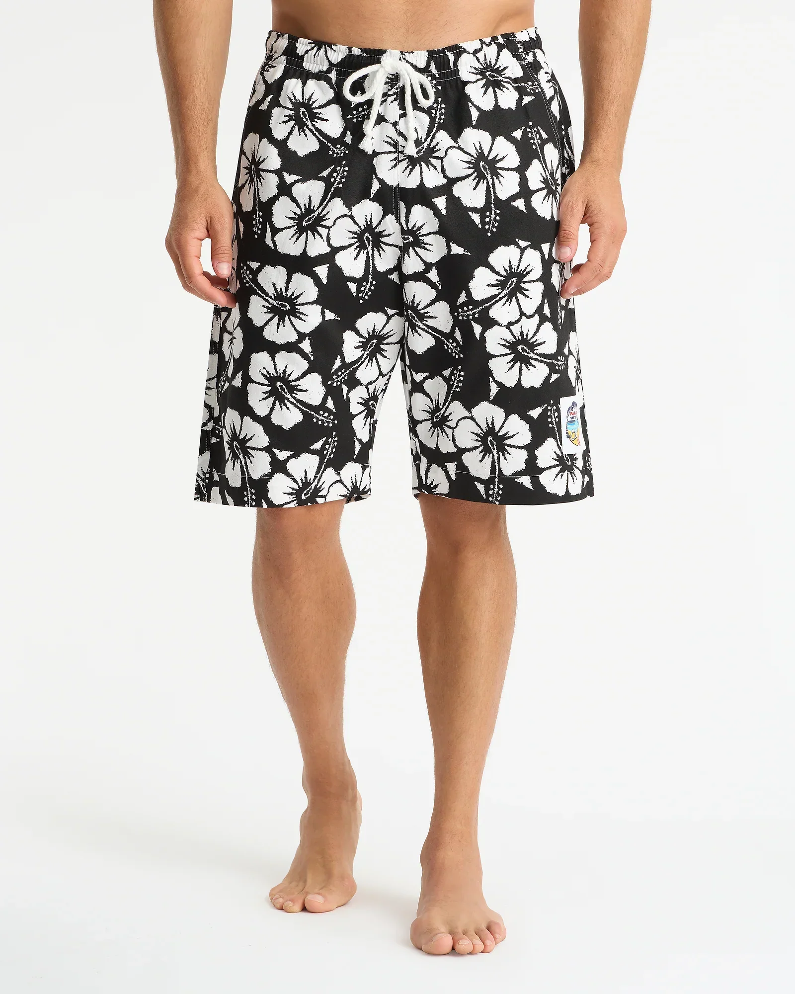 Mens Classic Short - Hibiscus Black - Image 5