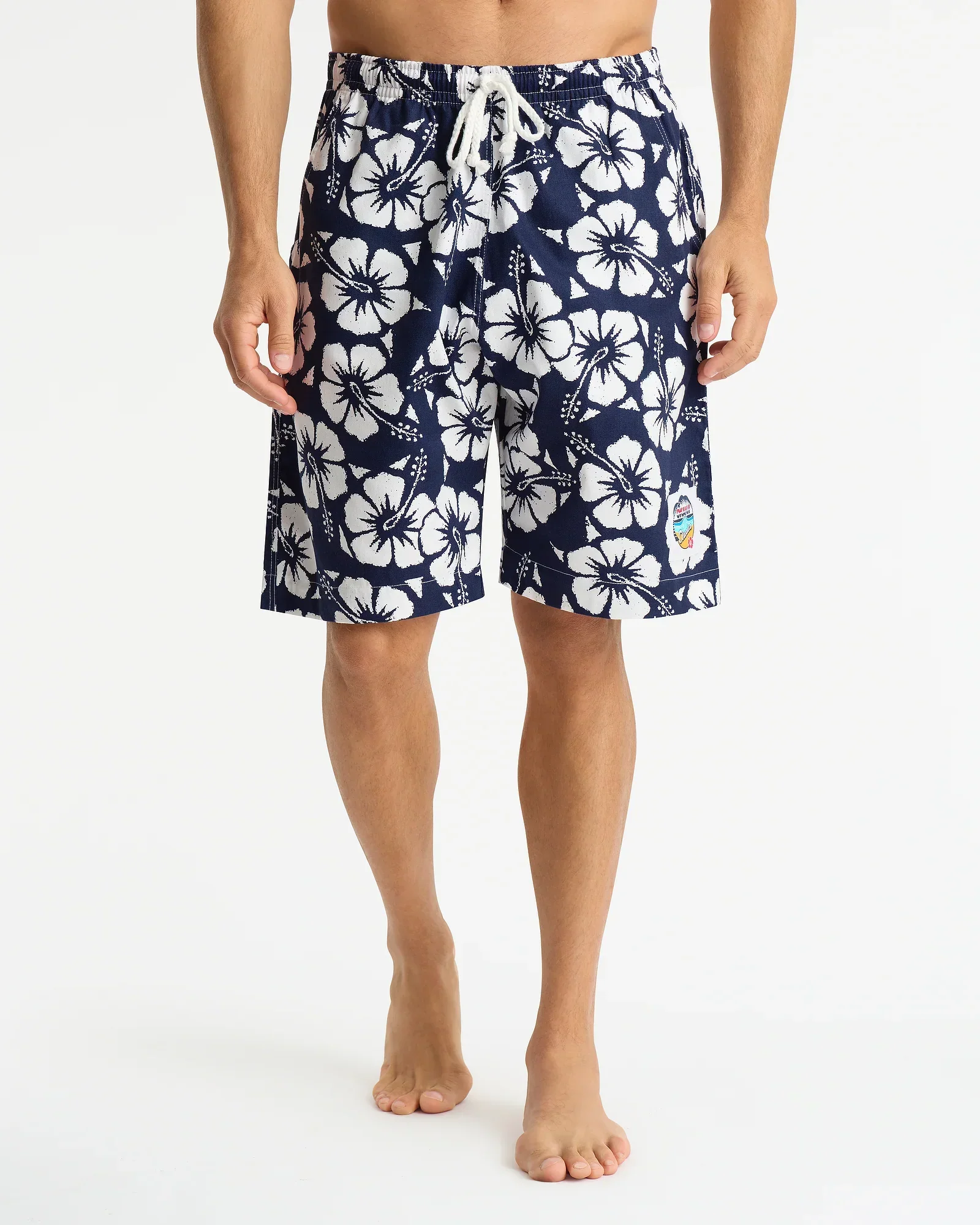 Mens Classic Short - Hibiscus Navy - Image 5