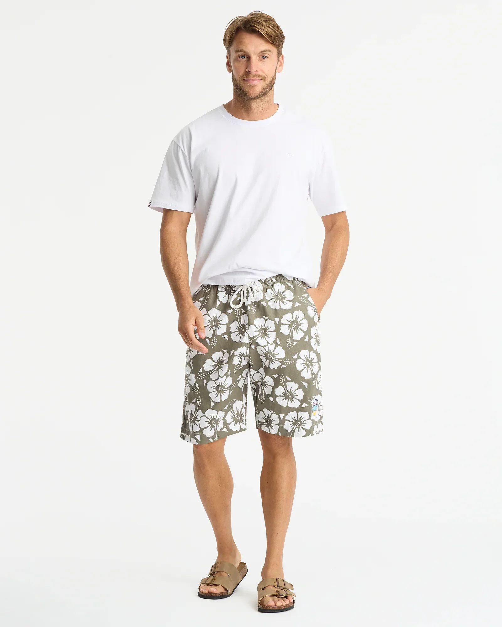 Mens Classic Short - Hibiscus Olive - Image 2