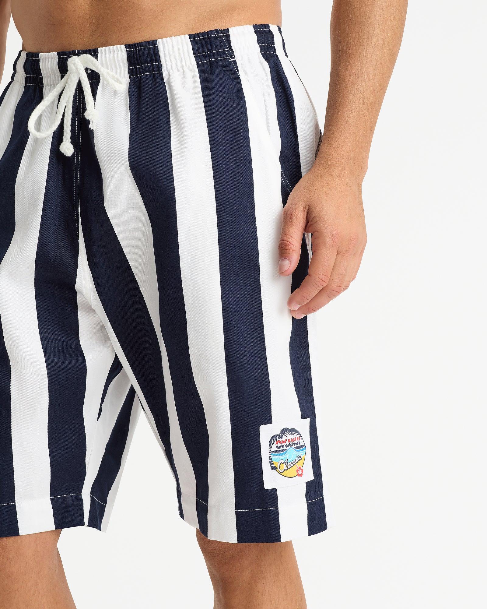 Mens Classic Short - Stripe Navy - Image 3