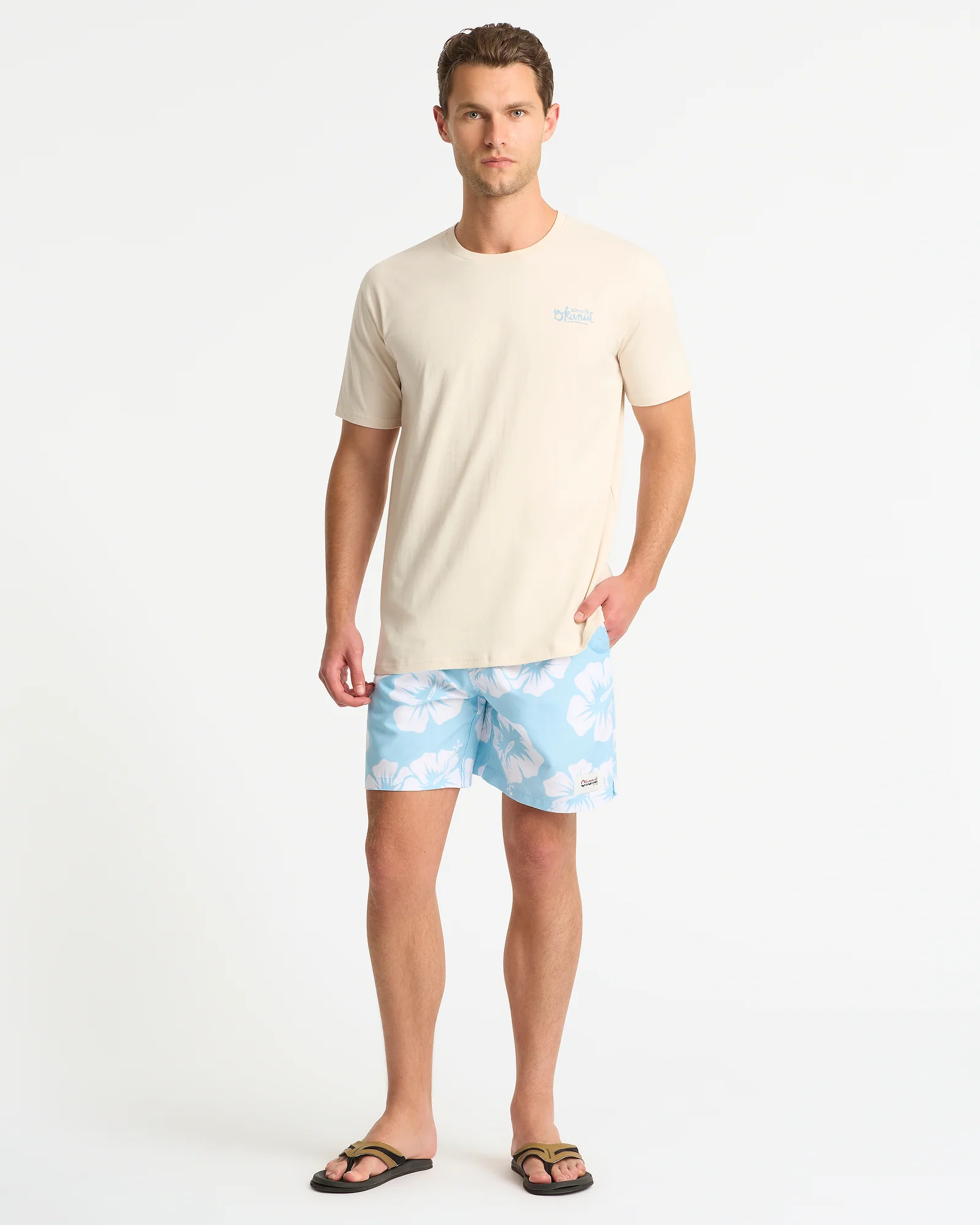 Mens Script T'Shirt - Stone - Image 4
