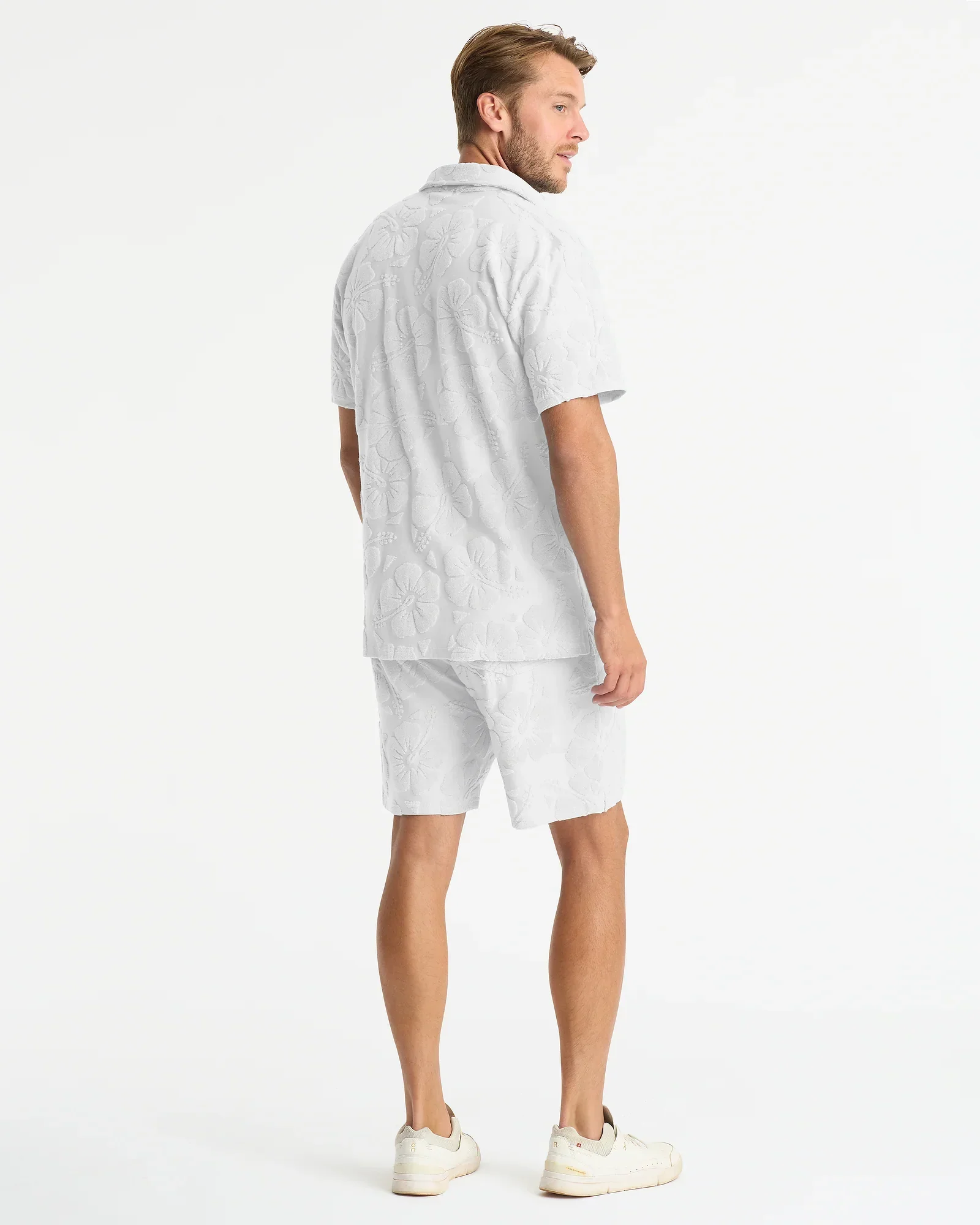 Mens Weekend Terry Shirt - Hibiscus White - Image 4