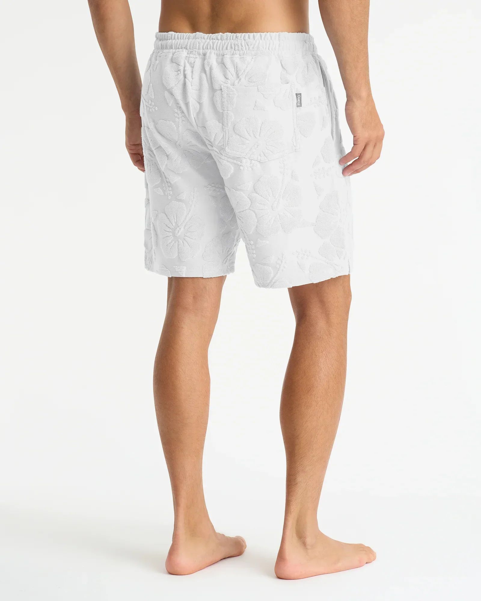 Mens Weekend Terry Short - Hibiscus White - Image 3