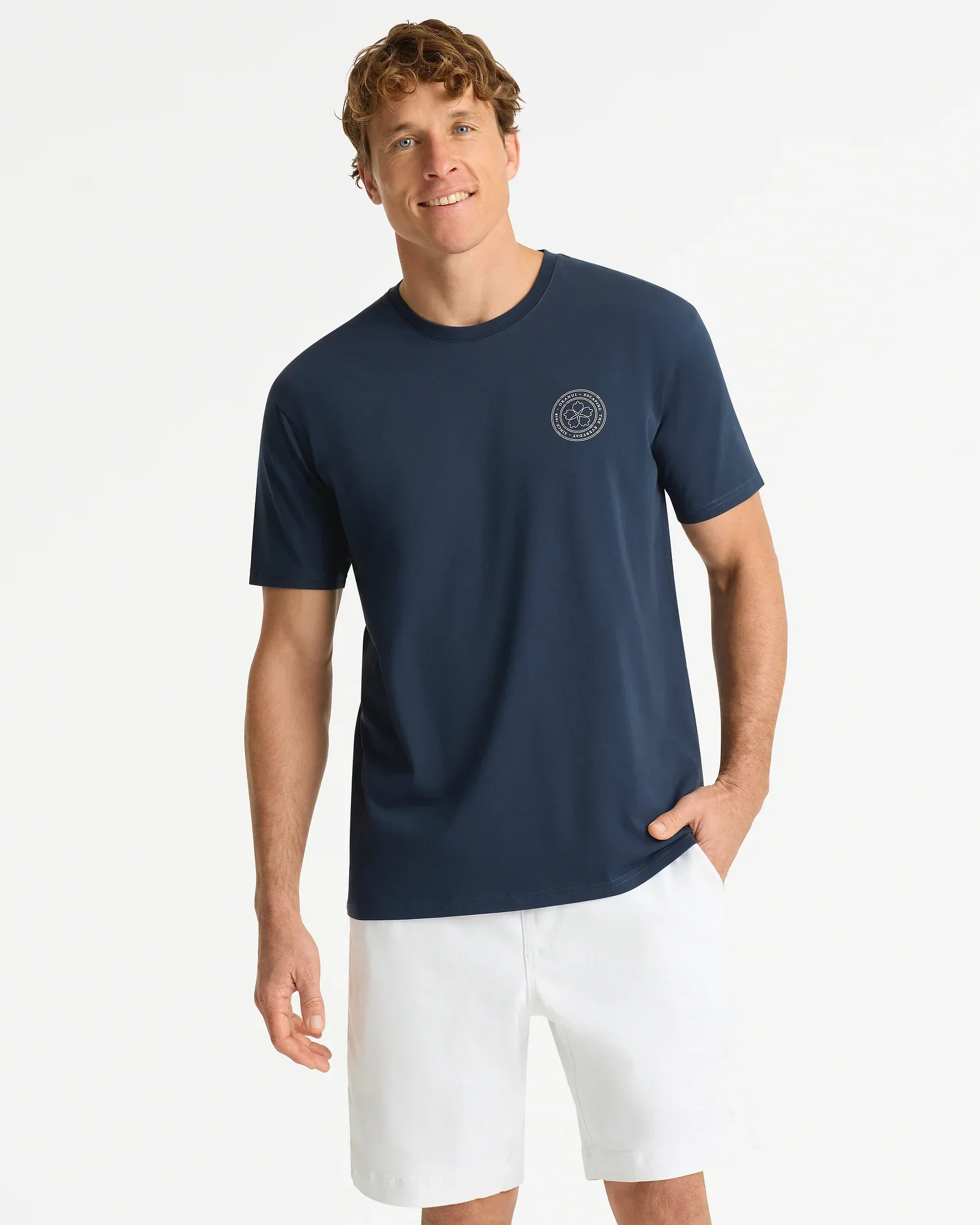 Mens Fineline T'Shirt - Navy - Image 3
