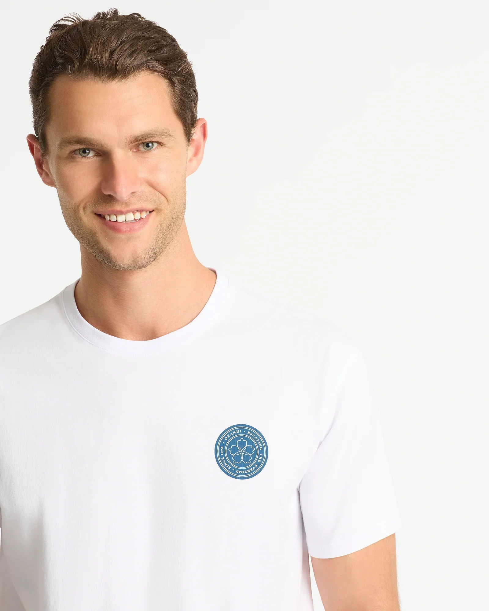 Mens Fineline T'Shirt - White - Image 2