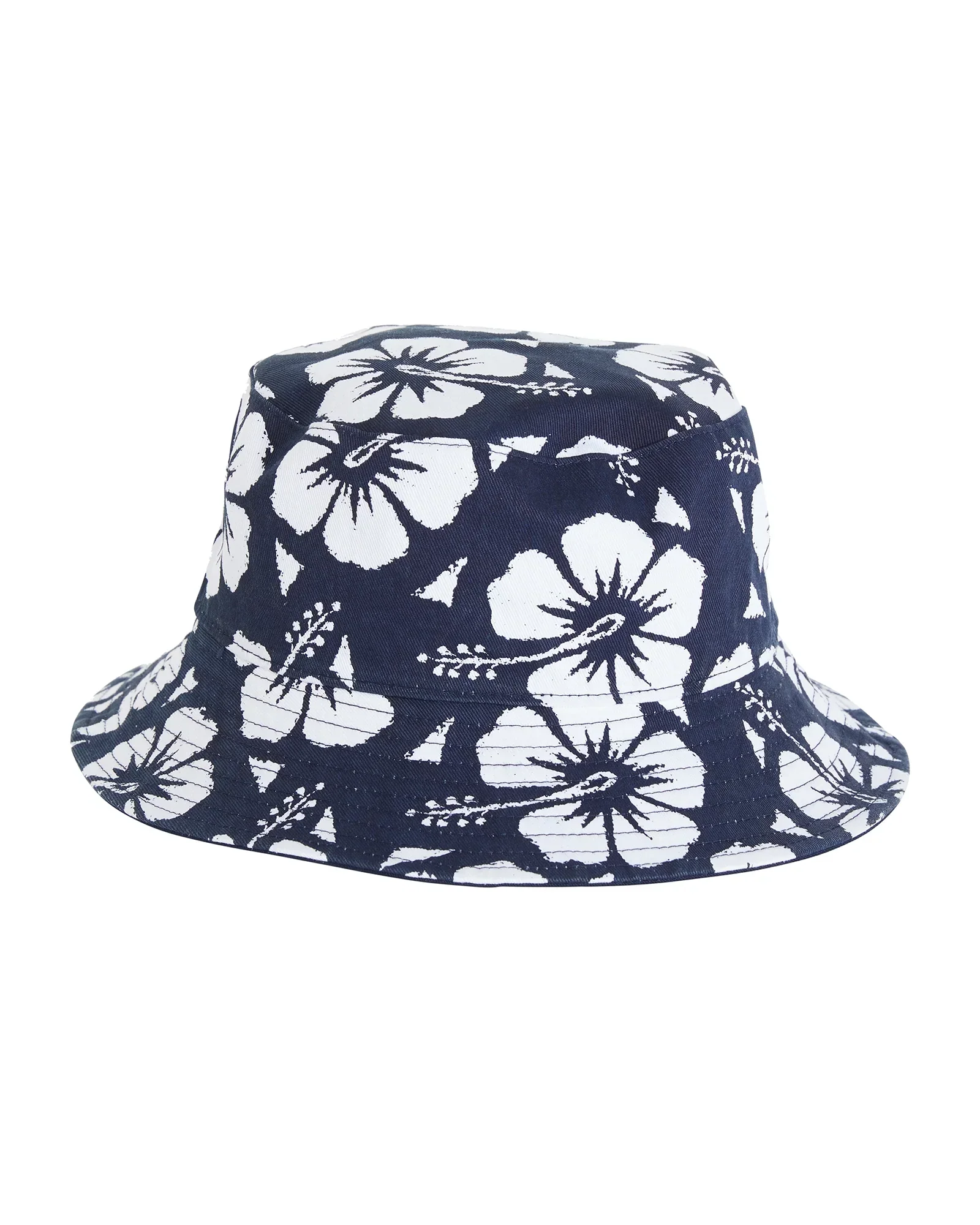 Boys Reversible Bucket Hat - Hibiscus Navy - Image 3