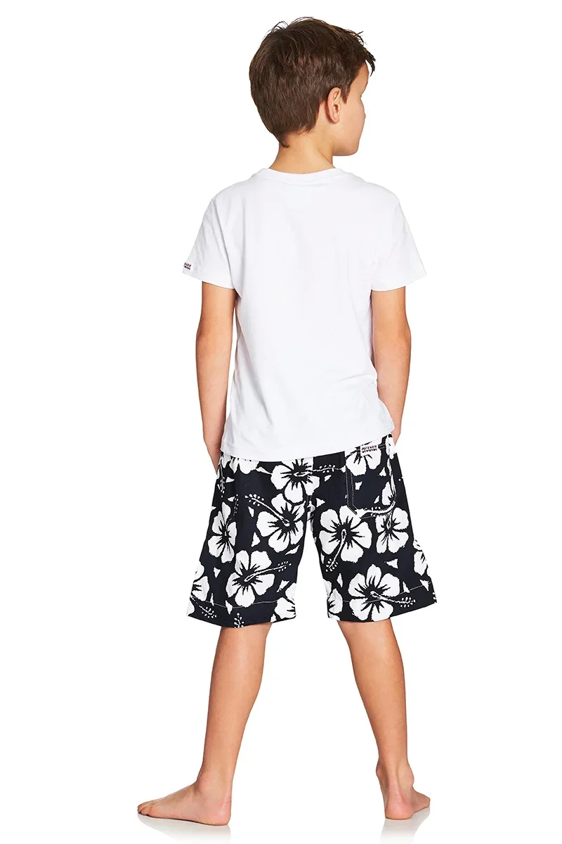 Boys Classic Short - Hibiscus Black - Image 5
