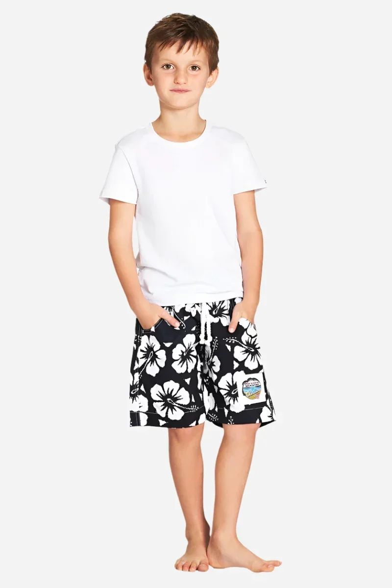Boys Classic Short - Hibiscus Navy - Image 3