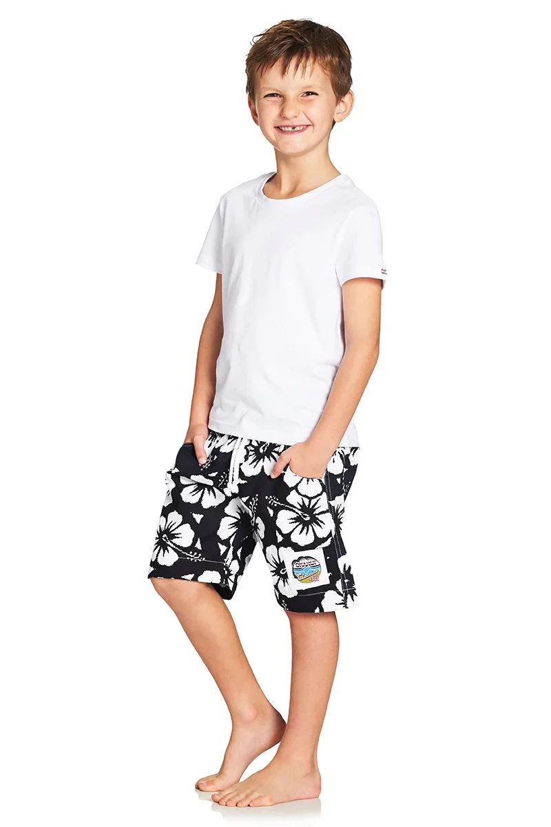 Boys Classic Short - Hibiscus Navy - Image 4