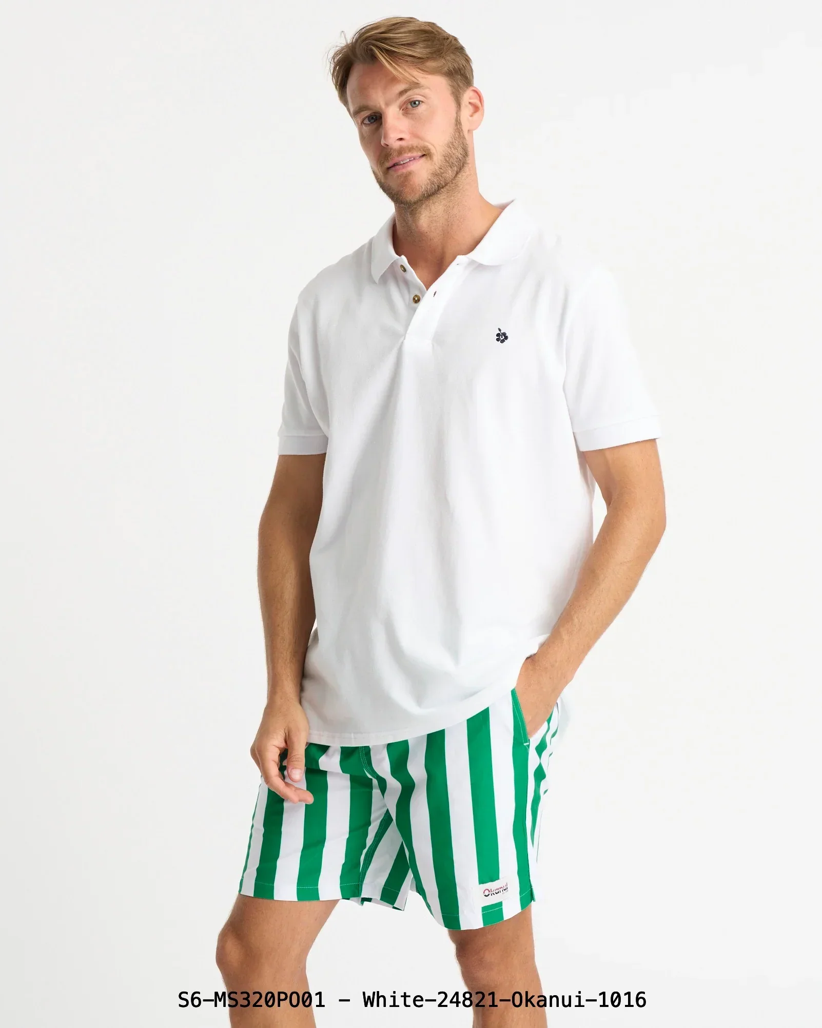 Mens Classic Polo Shirt - White - Image 3