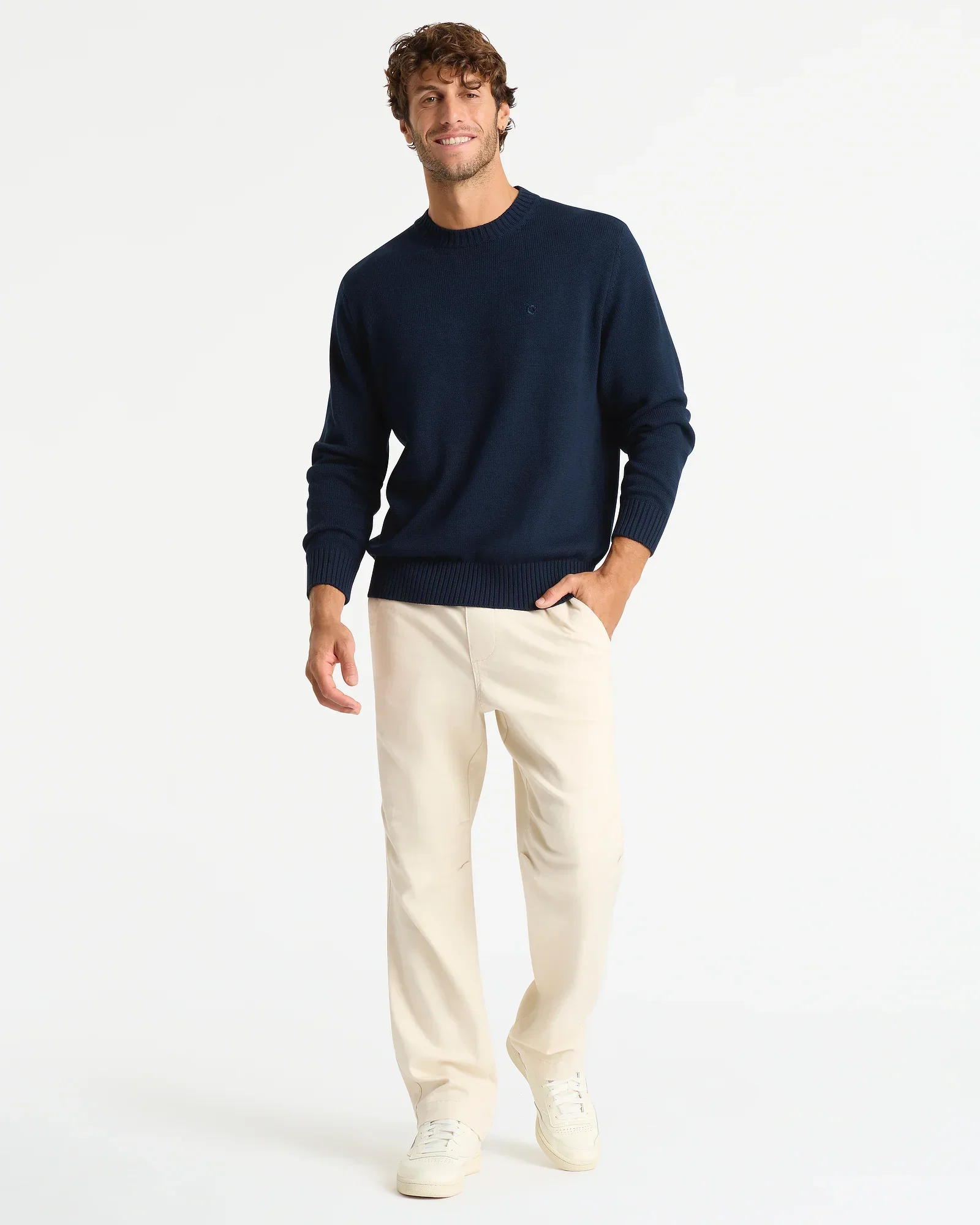 Tommy Crew Sweater - Navy - Image 4