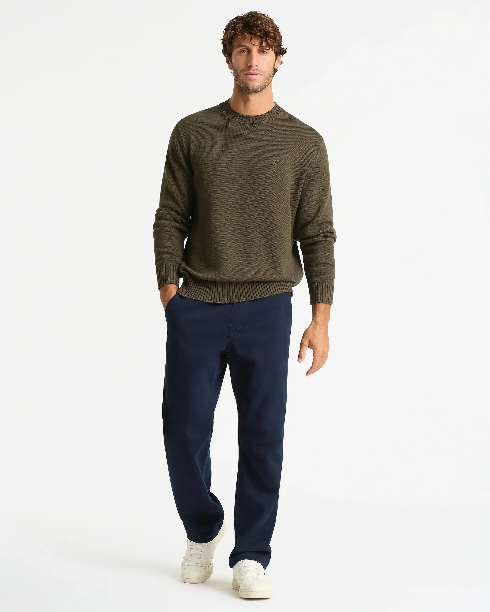 Tommy Crew Sweater - Olive - Image 3
