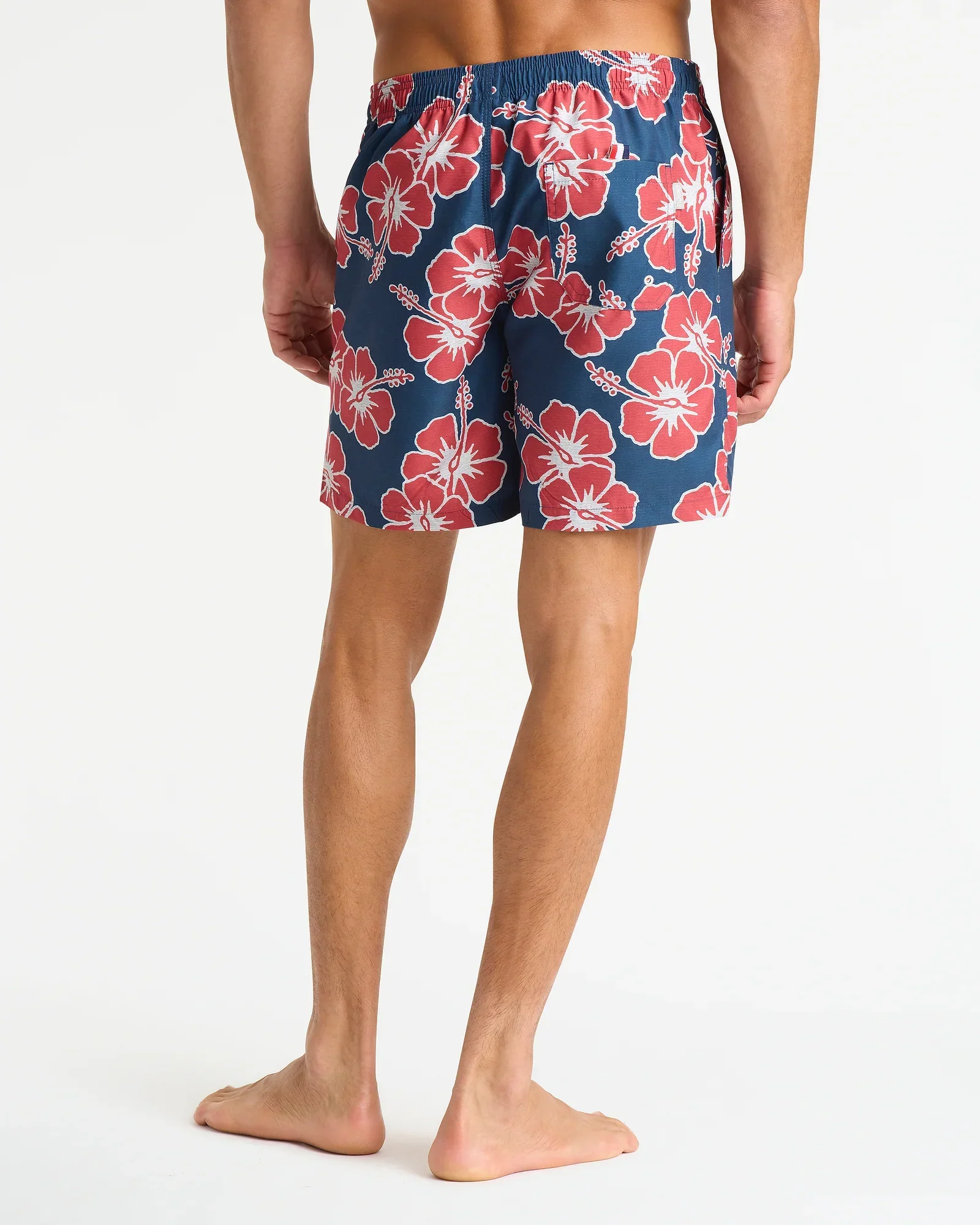 Mens Way Back When Swim Short - Navy Red - Image 3