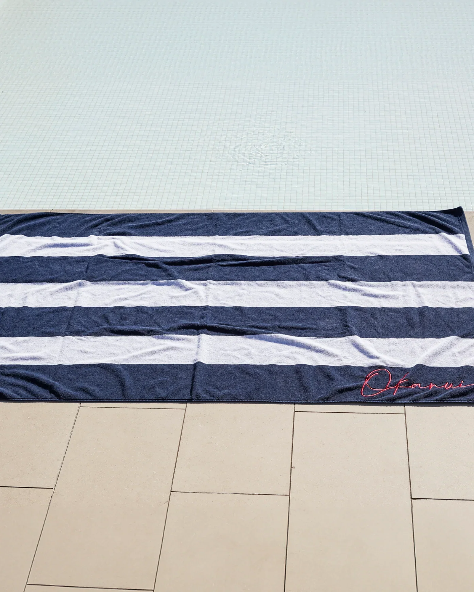 Classic Stripe Towel - Navy White - Image 3